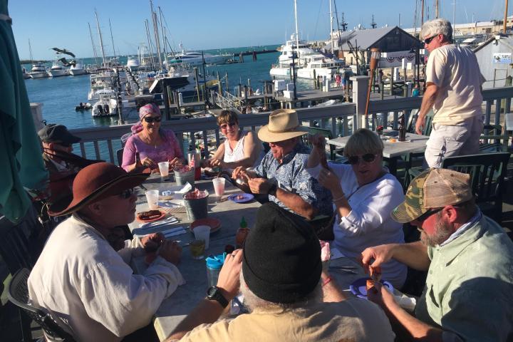 a group of people on a boat
